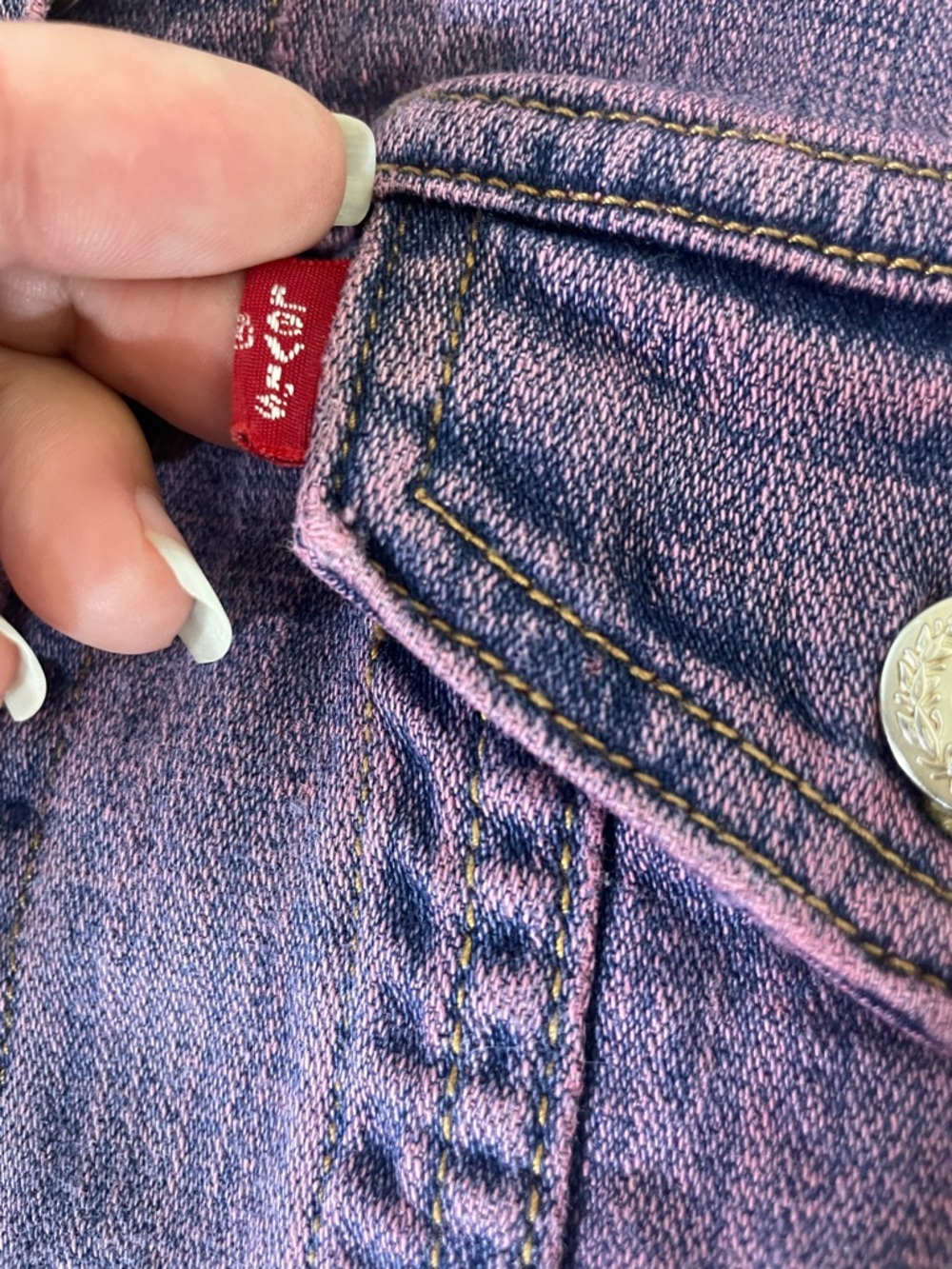 Vintage Look LEVI'S Purple Jean Jacket - Y2K Aesthetic - Feb 2010 - Size S - Picture 8 of 16